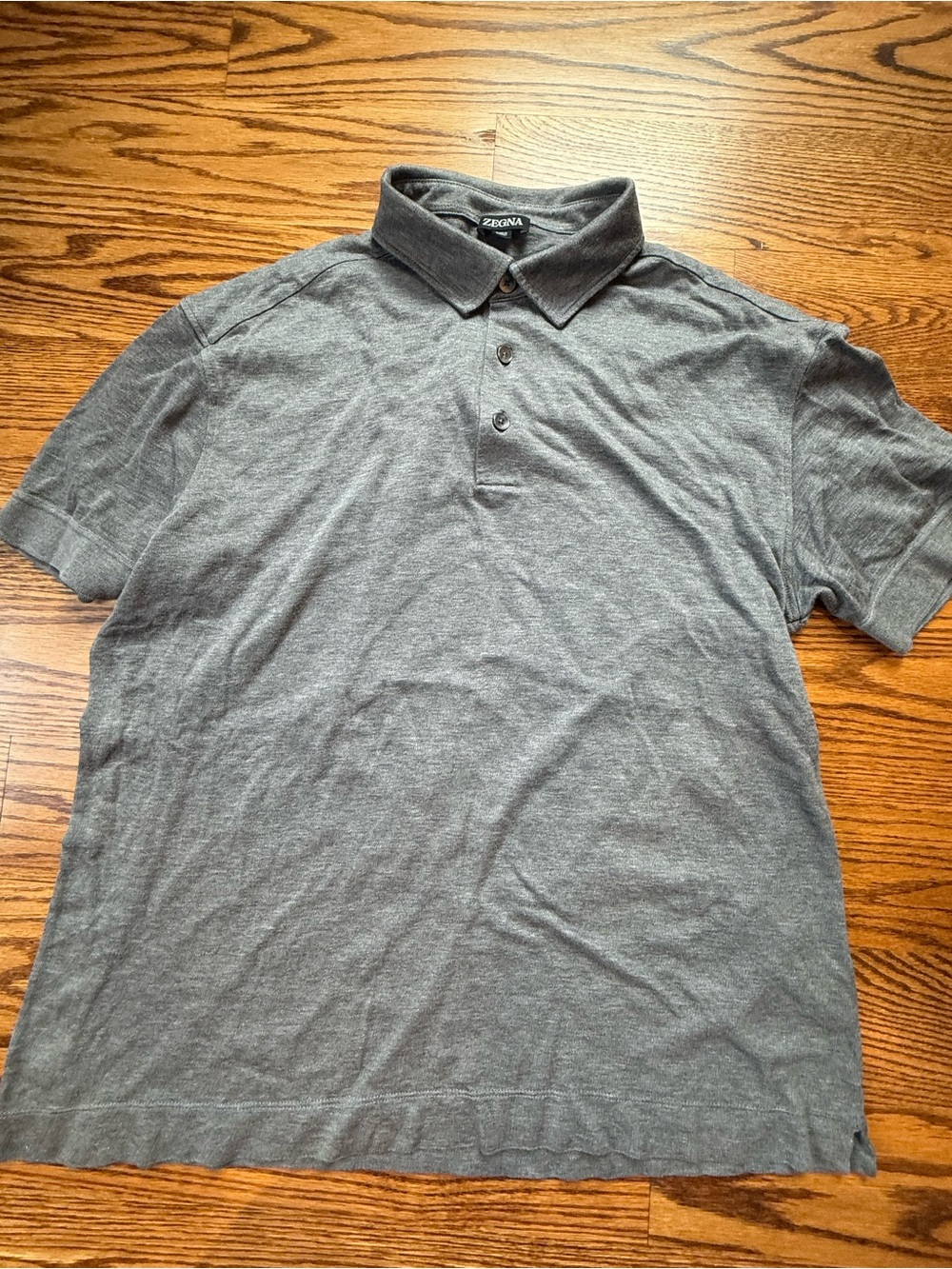 Zegna Men’s Gray Polo Shirt